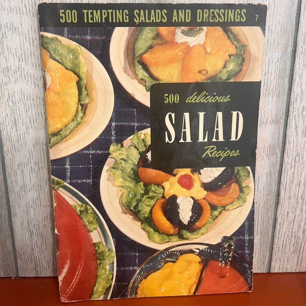 Vintage 1951 500 Delicious Salad Recipes Cookbook Culinary Arts Institute Retro